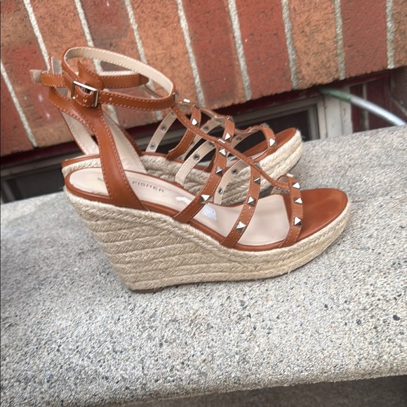 Marc Fisher Brown Strappy Sandals with Studs - Picture 4 of 5